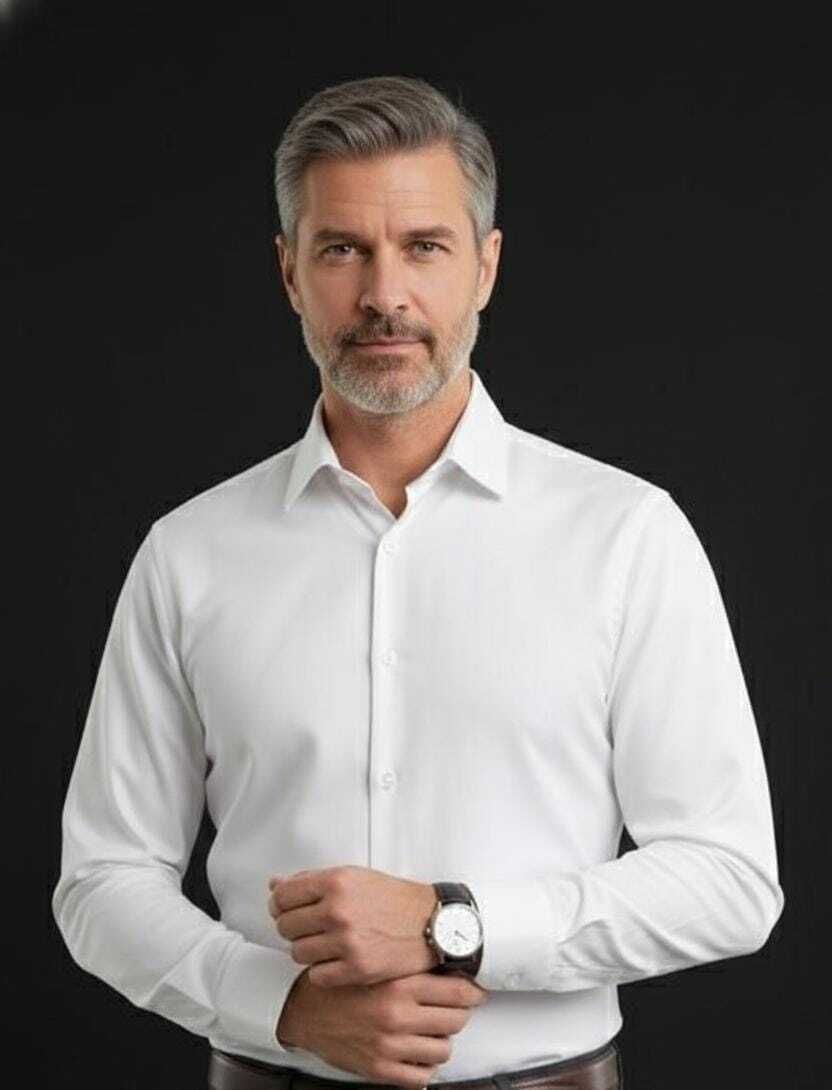 new trend outfit co Men Mens Plain Cotton Shirt Solid Suit-picture-39