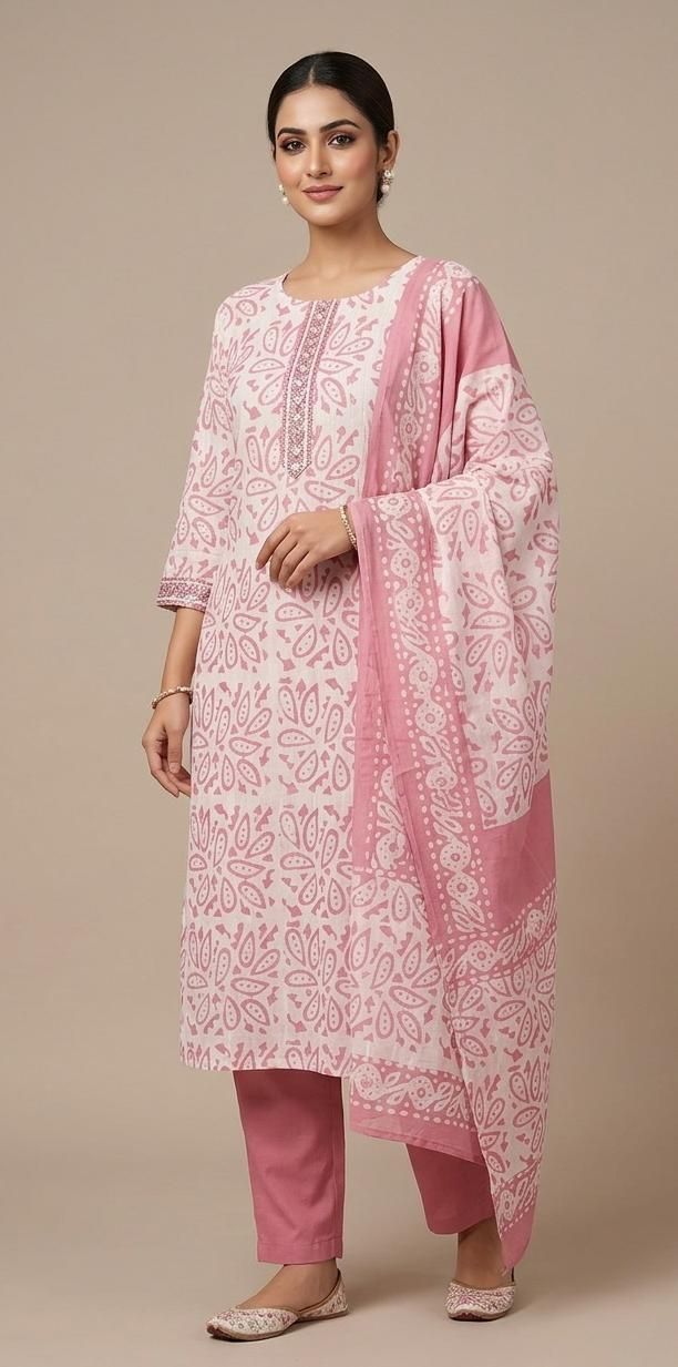 new trend outfit co Women Women Cotton 3pcs Suit Printed Suit-picture-38
