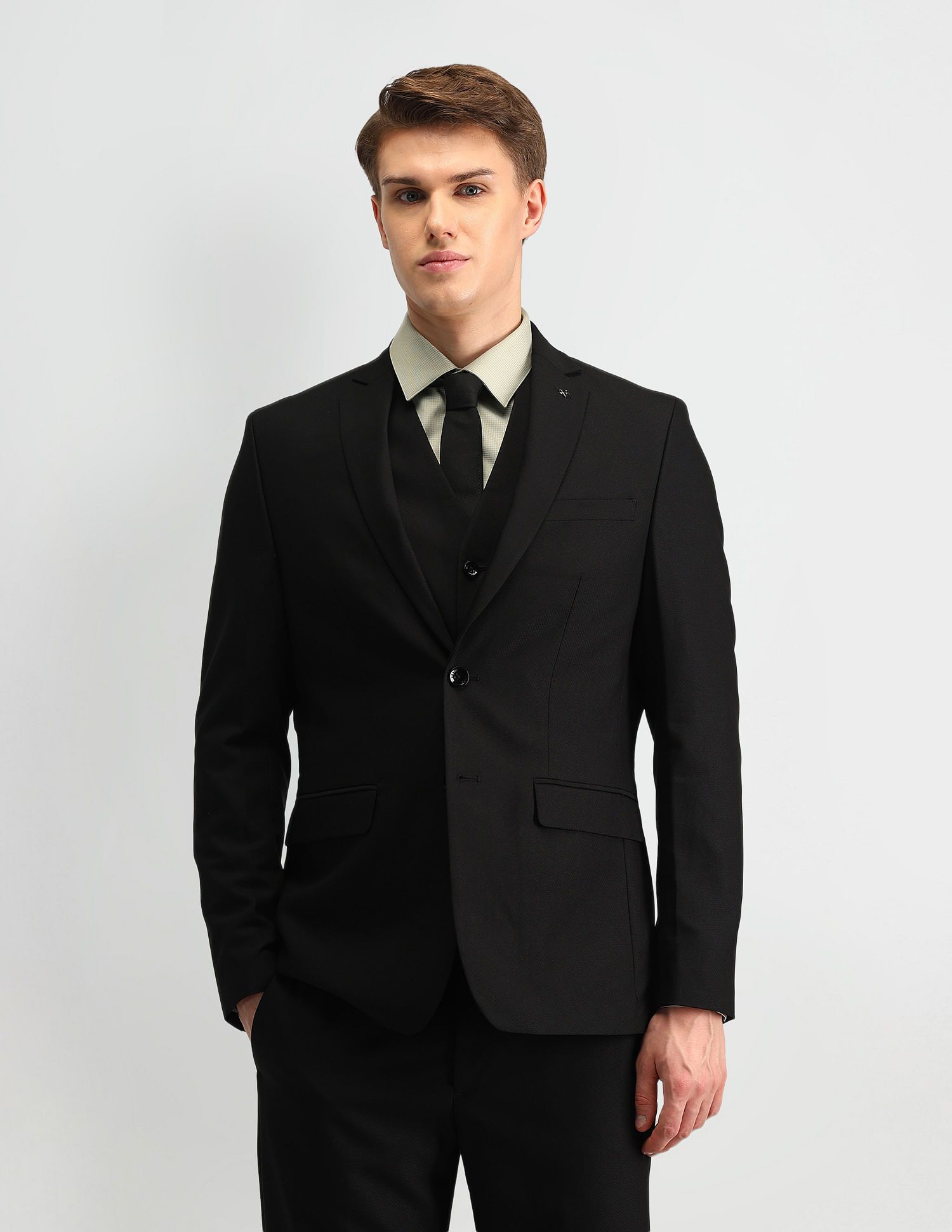 arrow Men 3-piece Solid Suit-picture-27