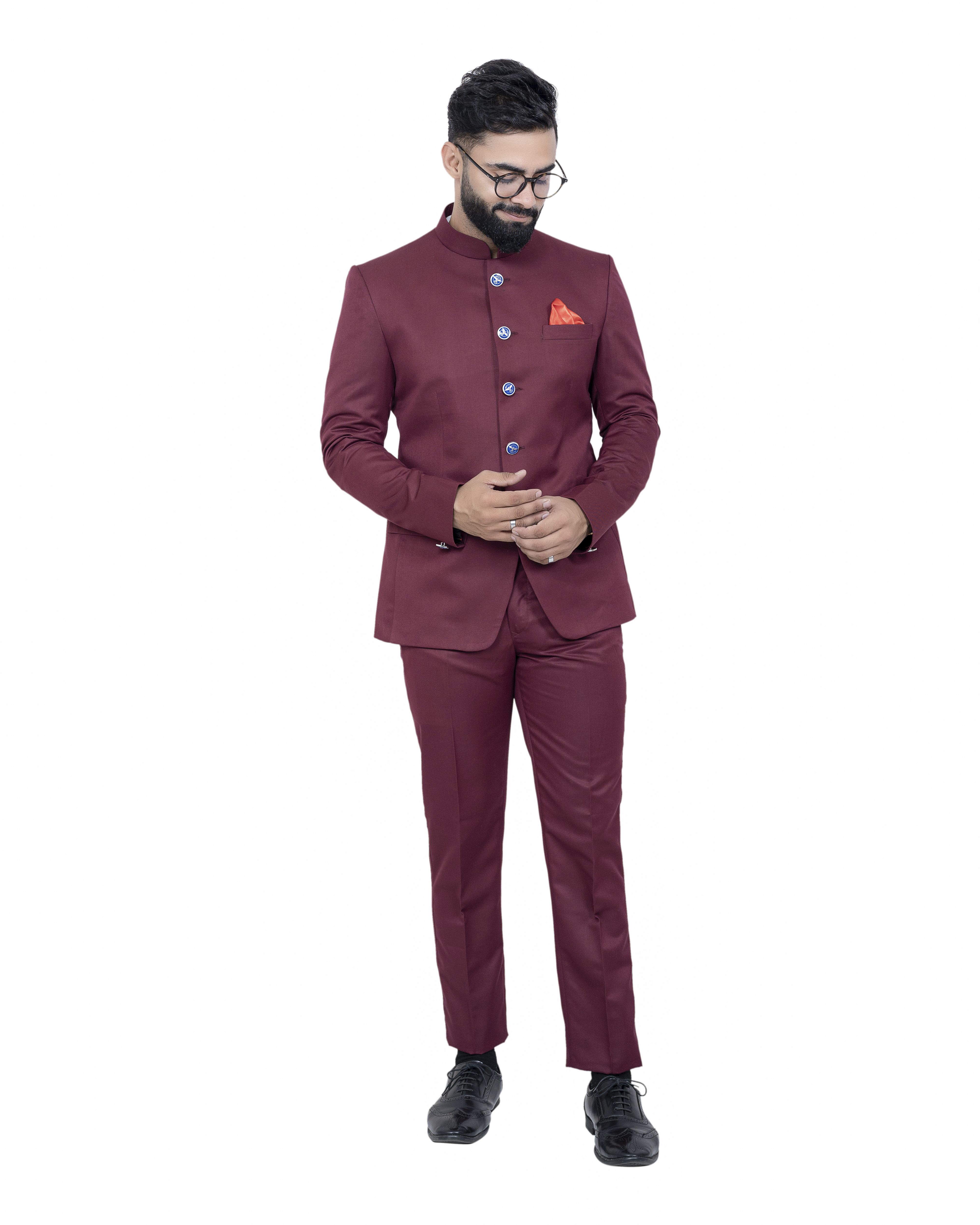 Men jodhpuri bandhgala Solid Suit