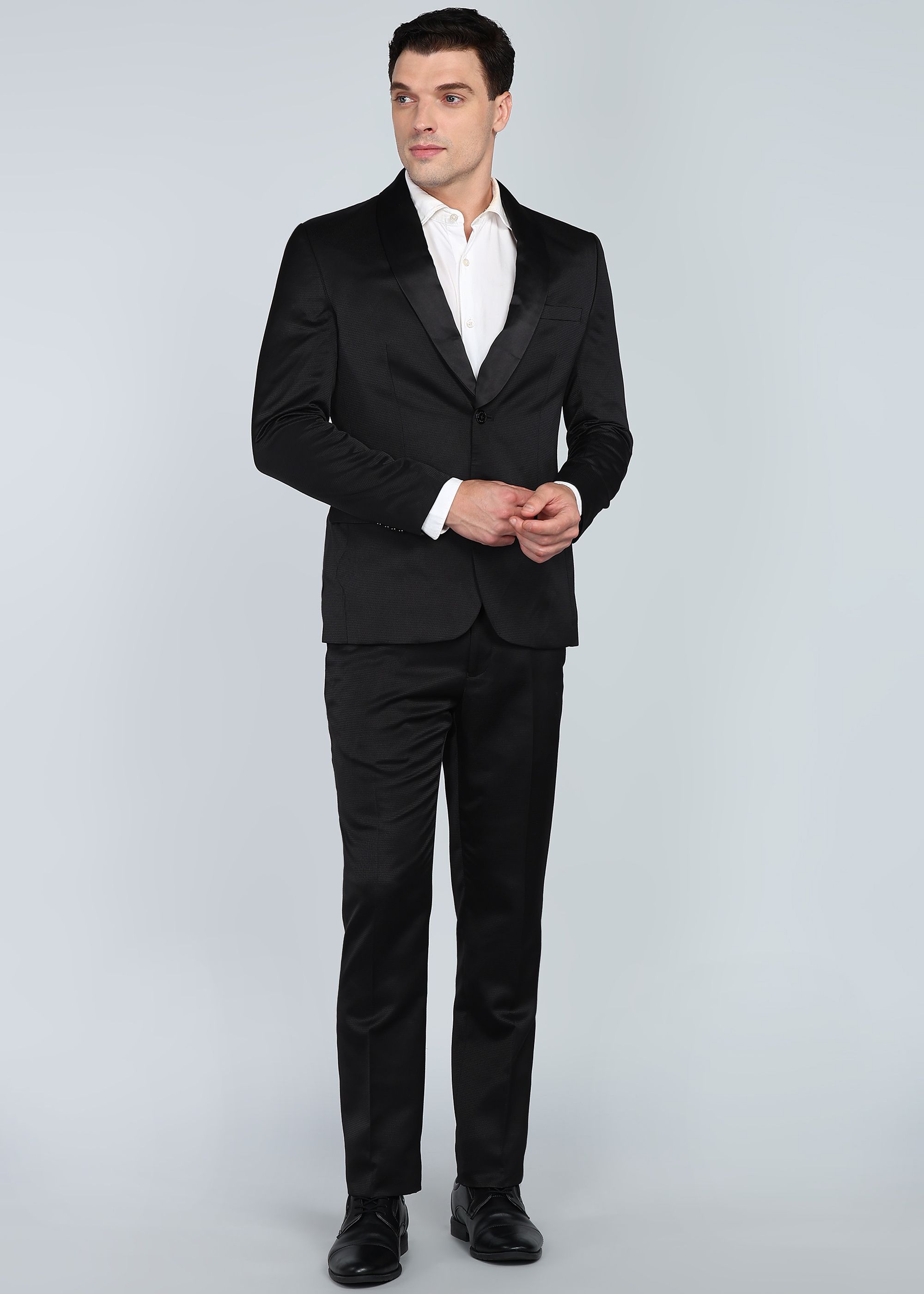 park avenue Men 2BTN SB DETACHABLE SHAWL - S.SLIM Self Design Suit-picture-39