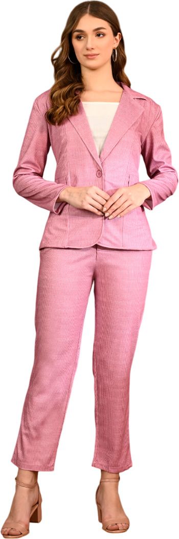 Women Cotton Blend 3-Piece Suit Printed Blazer Pant & Camisole-Office & Casual Wear Printed Suit-image-4