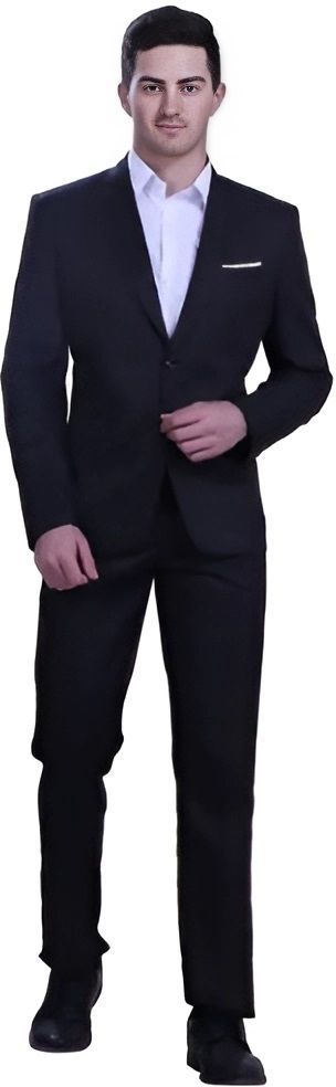 humjoli mens wear Men Slim Fit Single Breasted 2 Piece (Coat and Pant) in Black Solid Suit-picture-43