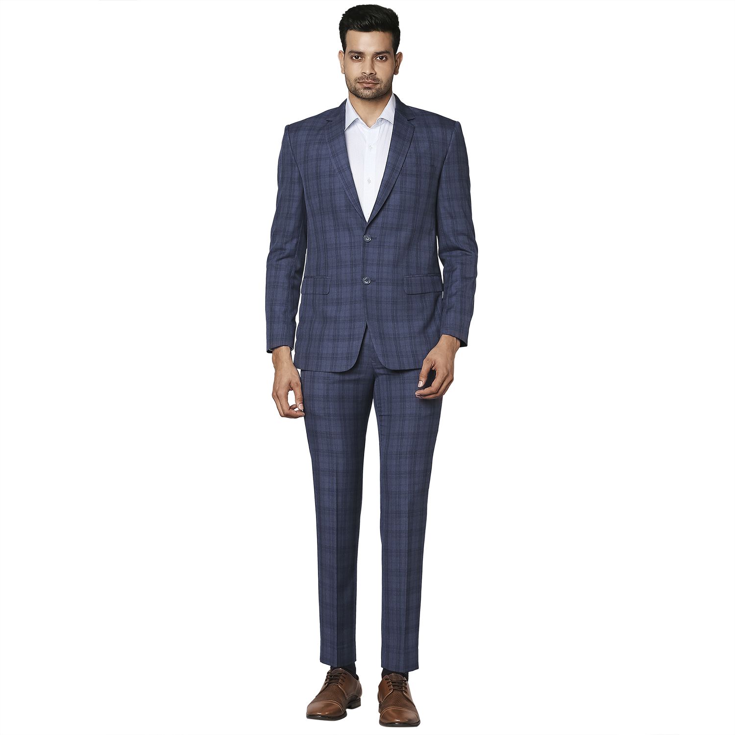 park avenue Men 2PC NOTCH FLEX - S.SLIM Checkered Suit-picture-34