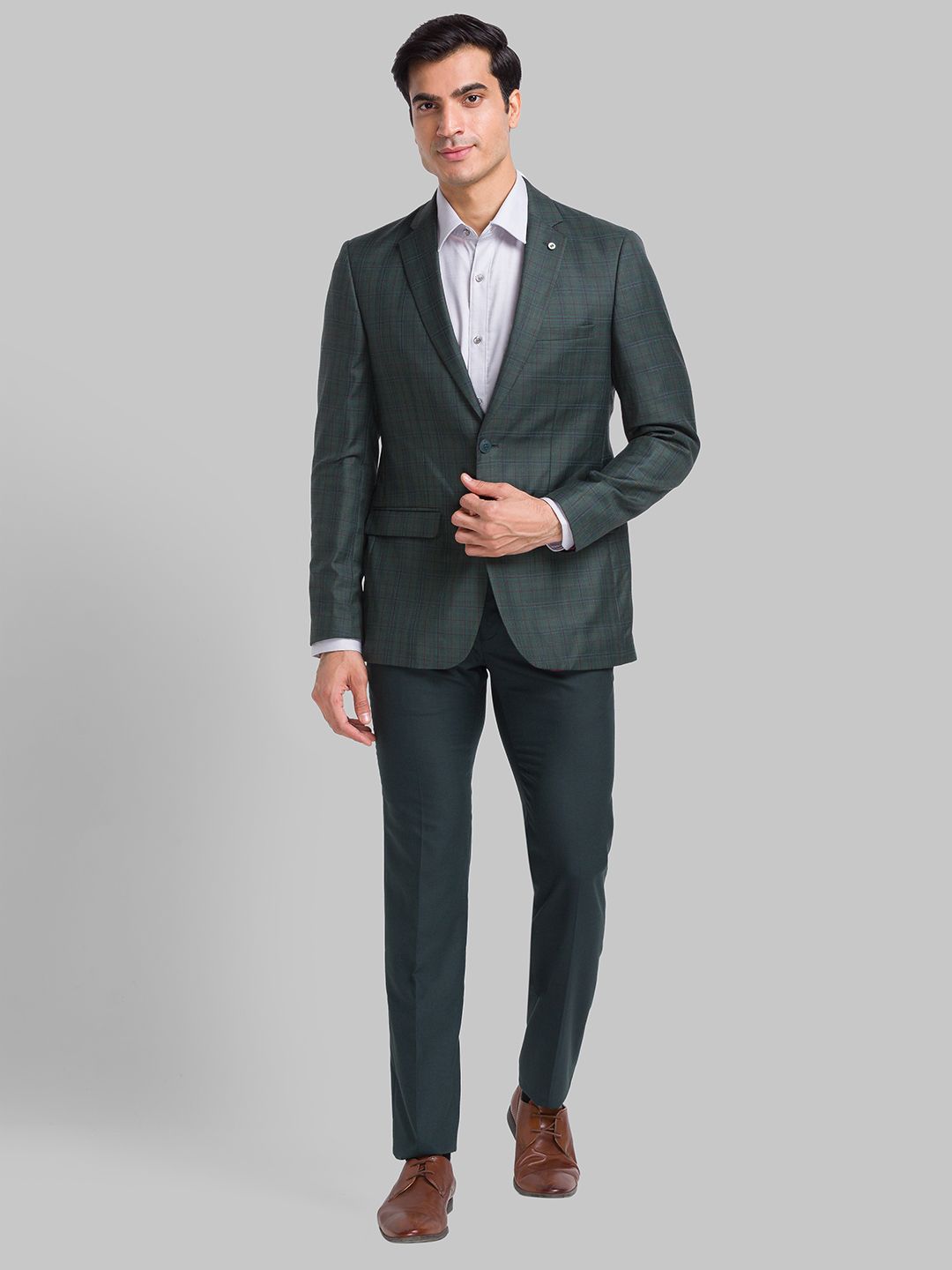 raymond Men 2PC SB 2 BTN NTCH LPL-CONTEMPORARY FIT Checkered Suit-picture-14