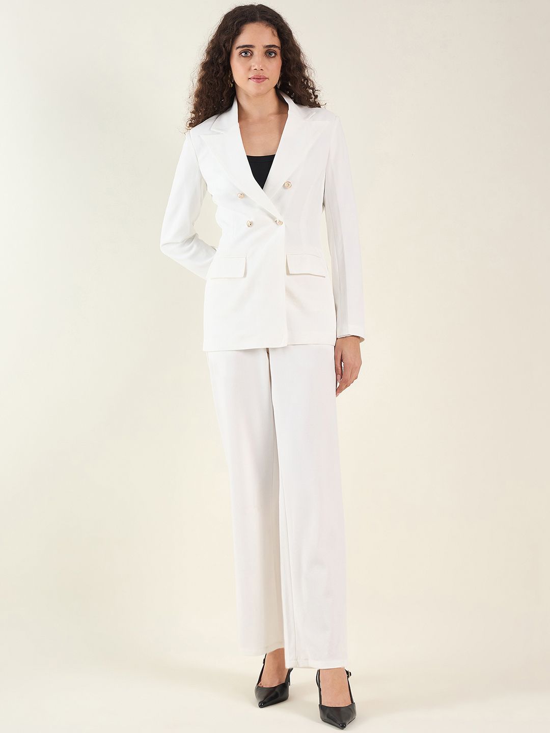 Women Tailored Blazer Co-ord Set for Women Solid Suit