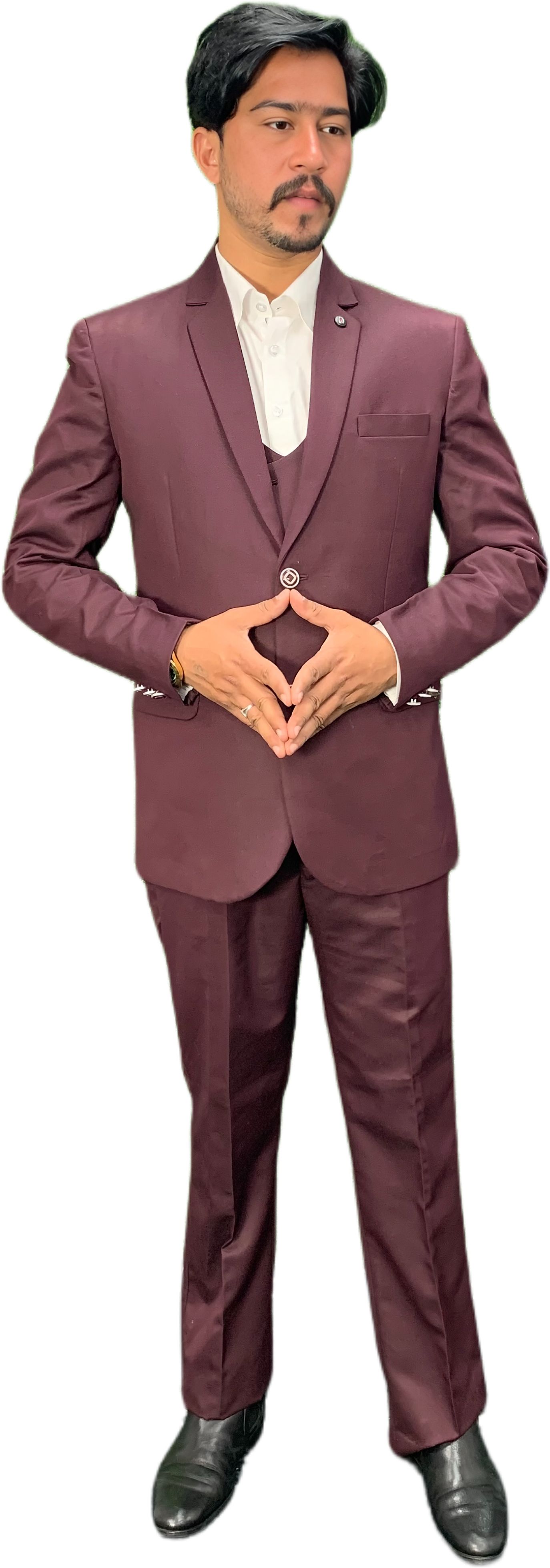 gargian master cut Men Single Breasted Solid Suit-picture-28