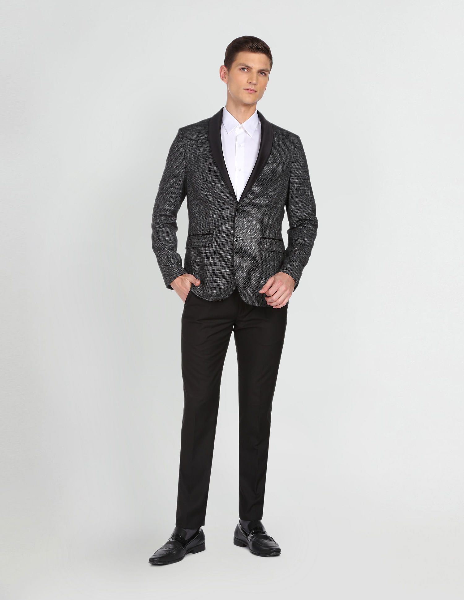 arrow Men Single-breasted Self Design Suit-picture-10