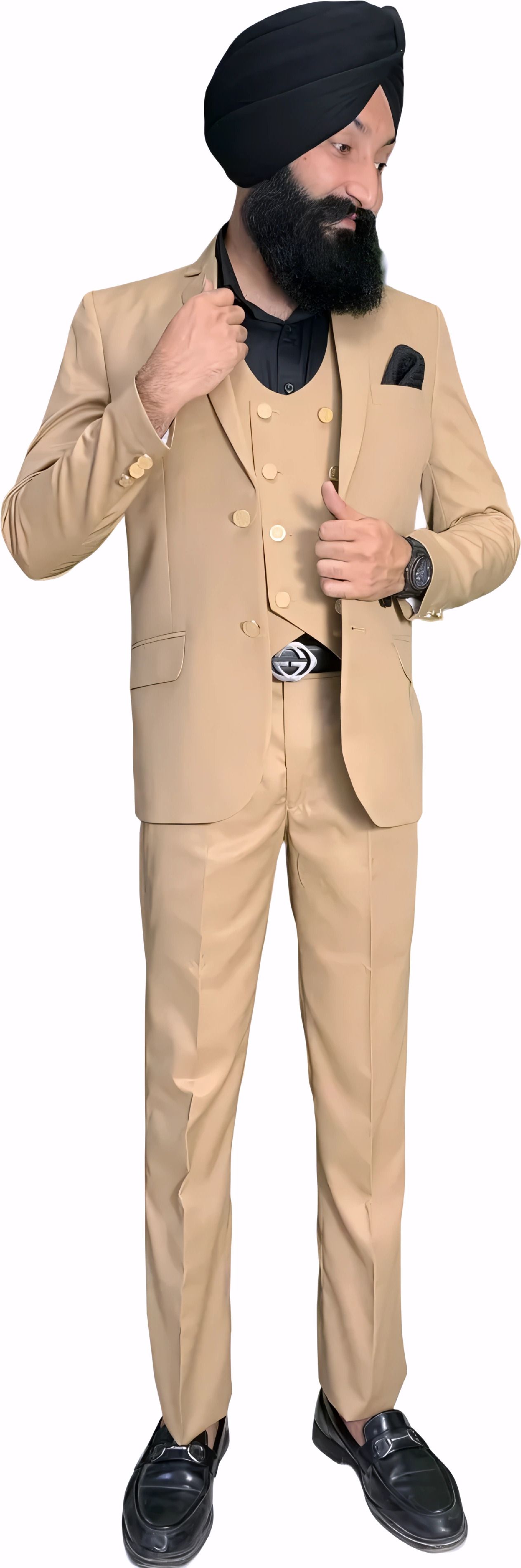 gargian master cut Men Single Breasted Solid Suit-picture-25