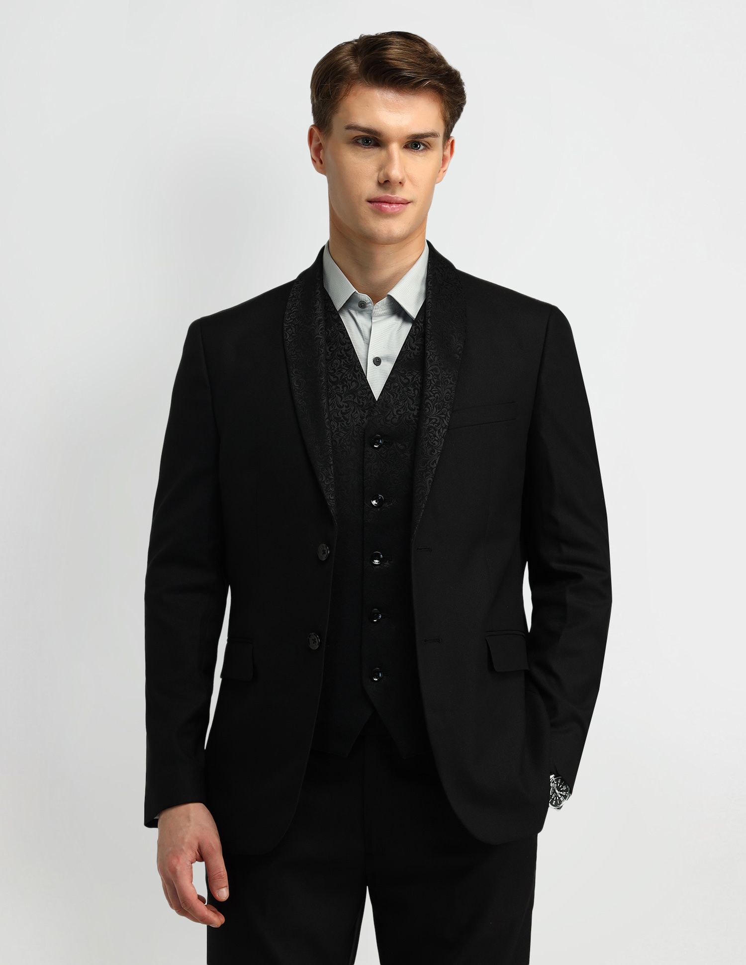 arrow Men 3-piece Solid Suit-picture-19
