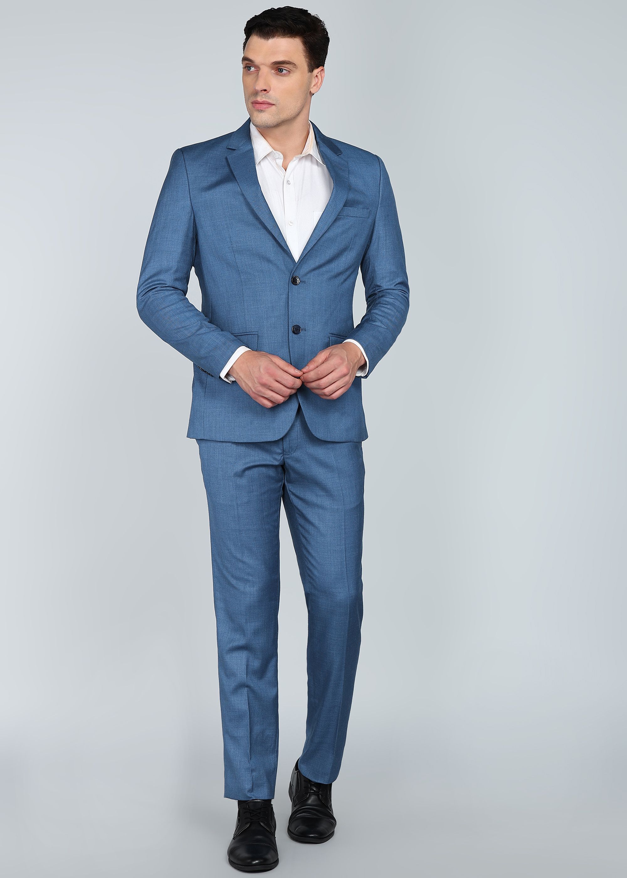 park avenue Men 2BTN notch F.F.trouser super slim fit Checkered Suit-picture-28