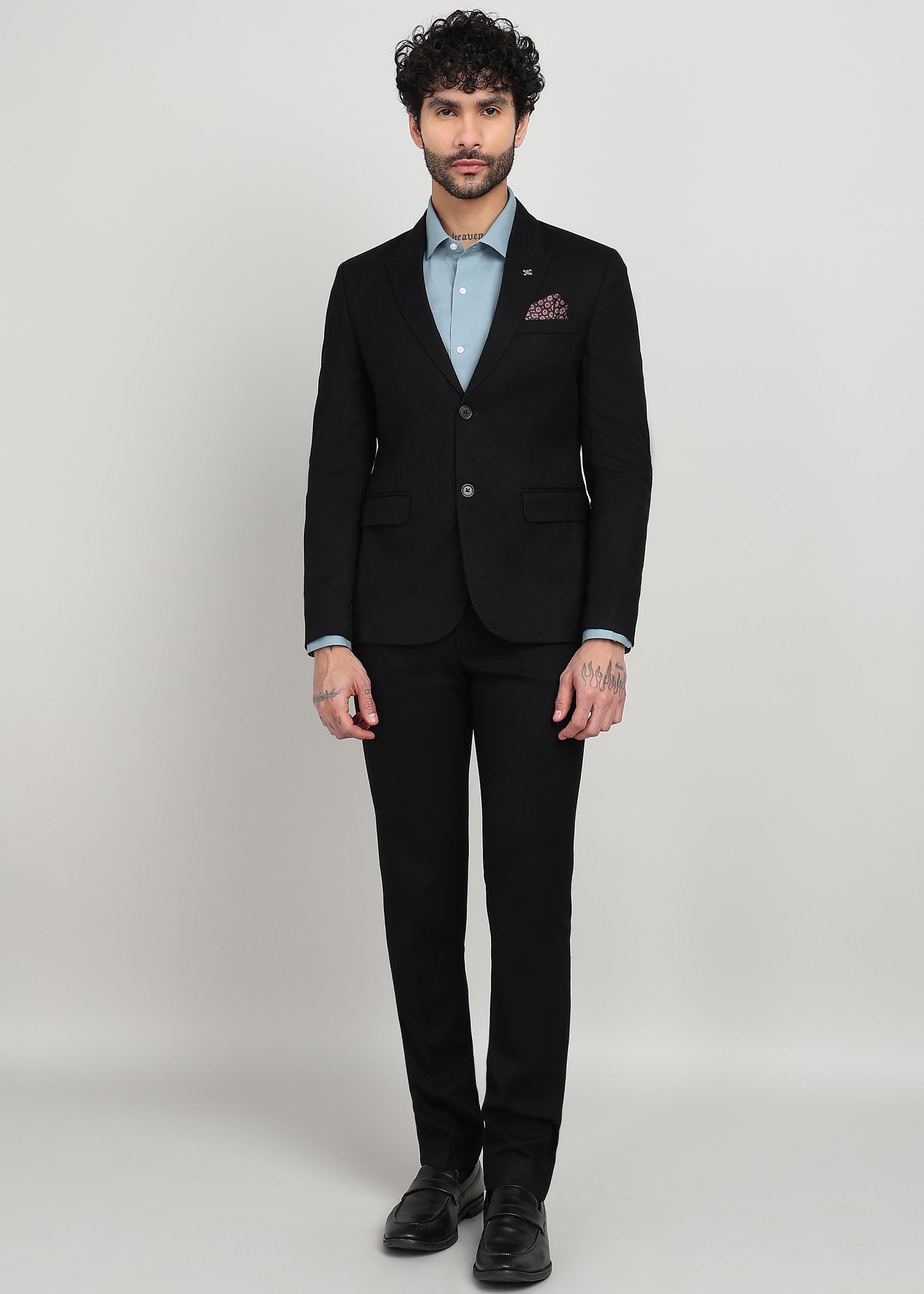 Men 2 Piece Suit Solid Suit