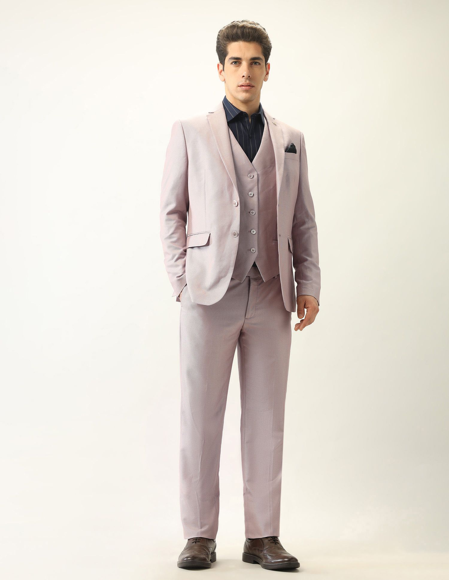 arrow Men 3-piece Self Design Suit-picture-34