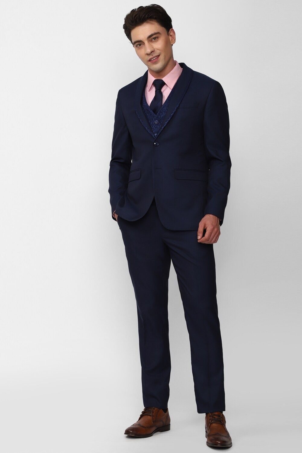 peter england Men Single Breasted - 2 button Solid Suit-picture-35