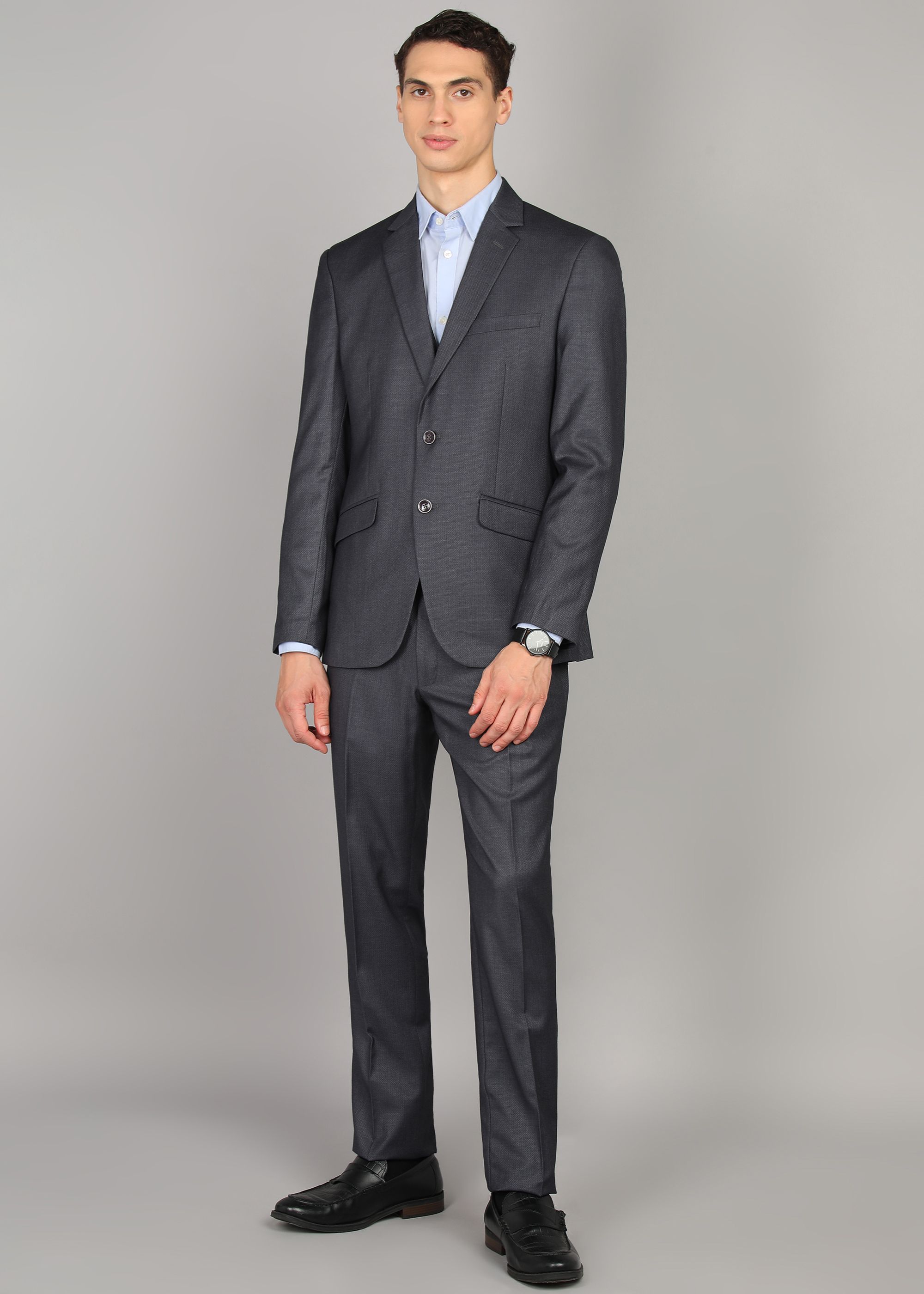 park avenue Men 3 Piece Suit Solid Suit-picture-37