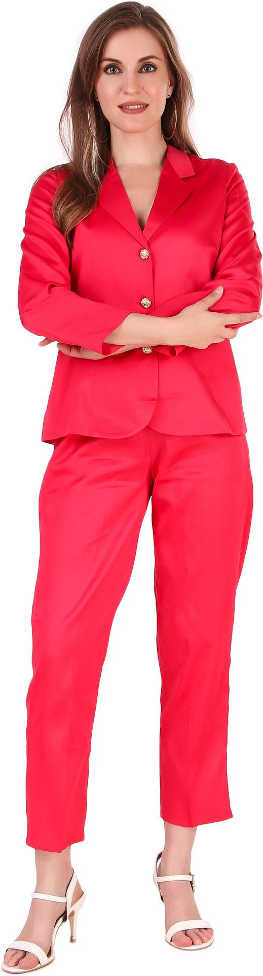 trymisfit Women Blazer & Trouser Co-Ord Set – Elegant Two-Piece Suit for Office & Events Solid Suit-picture-29