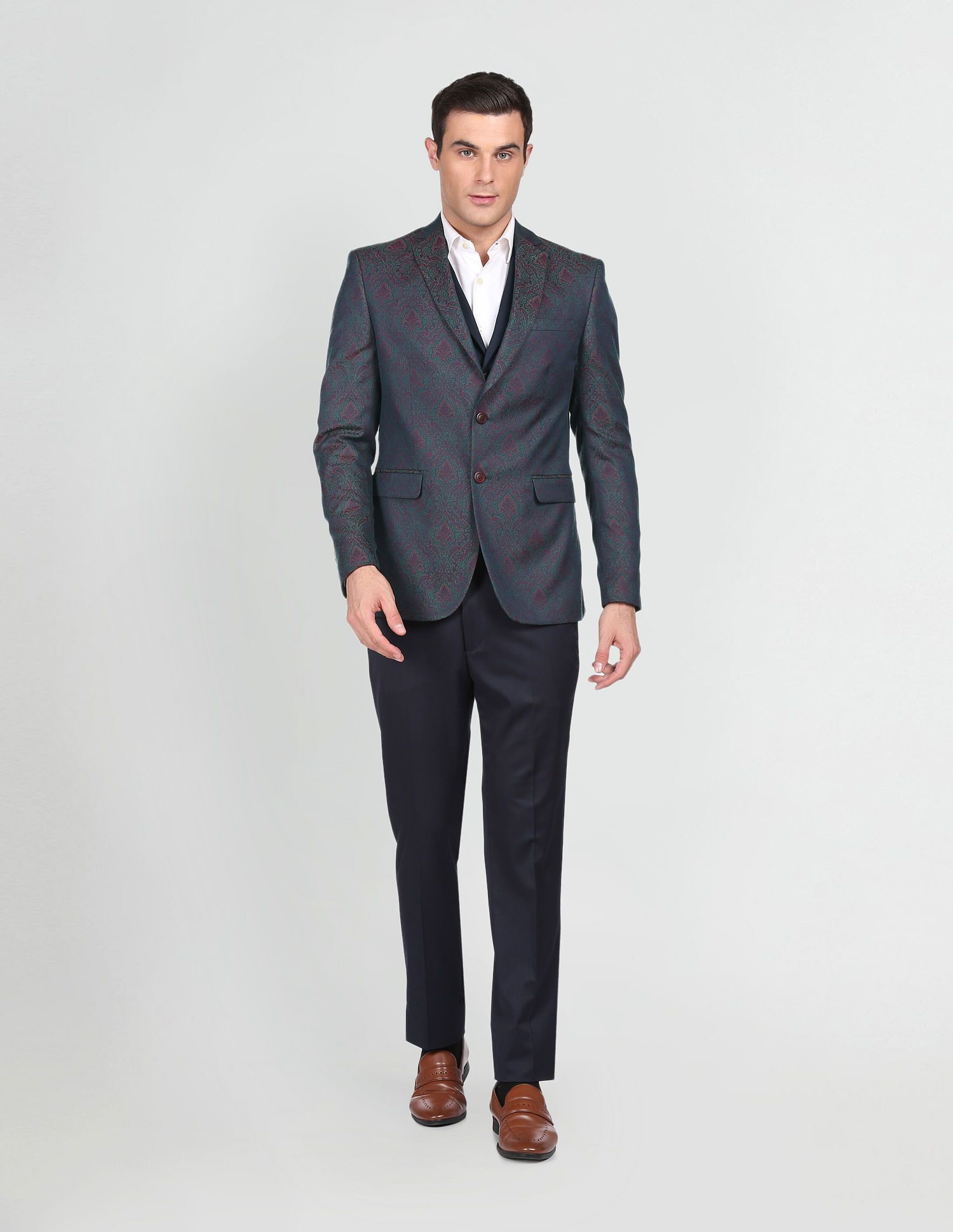 arrow Men Body Tailored Self Design Suit-picture-23
