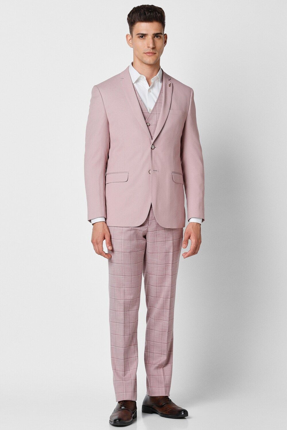 Men Single Breasted - 2 button Checkered Suit