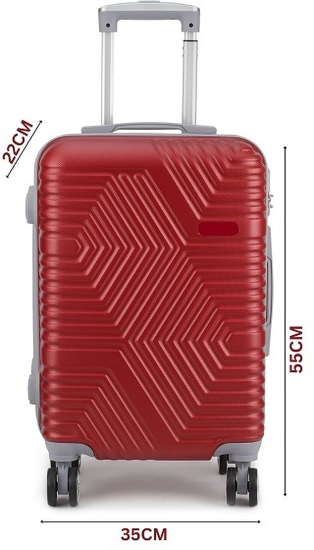 Small Cabin Suitcase (55 cm) 8 Wheels - Small Cabin Suitcase || 55 cm || Easy Roll 8 Wheels || Trendy Hard Shell || Red - Red-image-37