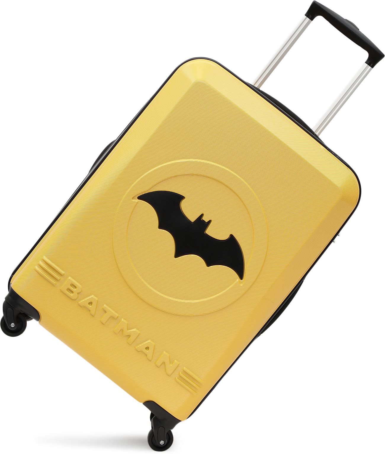 Medium Cabin Suitcase (67 cm) 4 Wheels - BATMAN OFFICIAL MERCHANDISE TROLLEY WITH PREMIUM MOULDED BAT LOGO - Yellow, Black-image-12