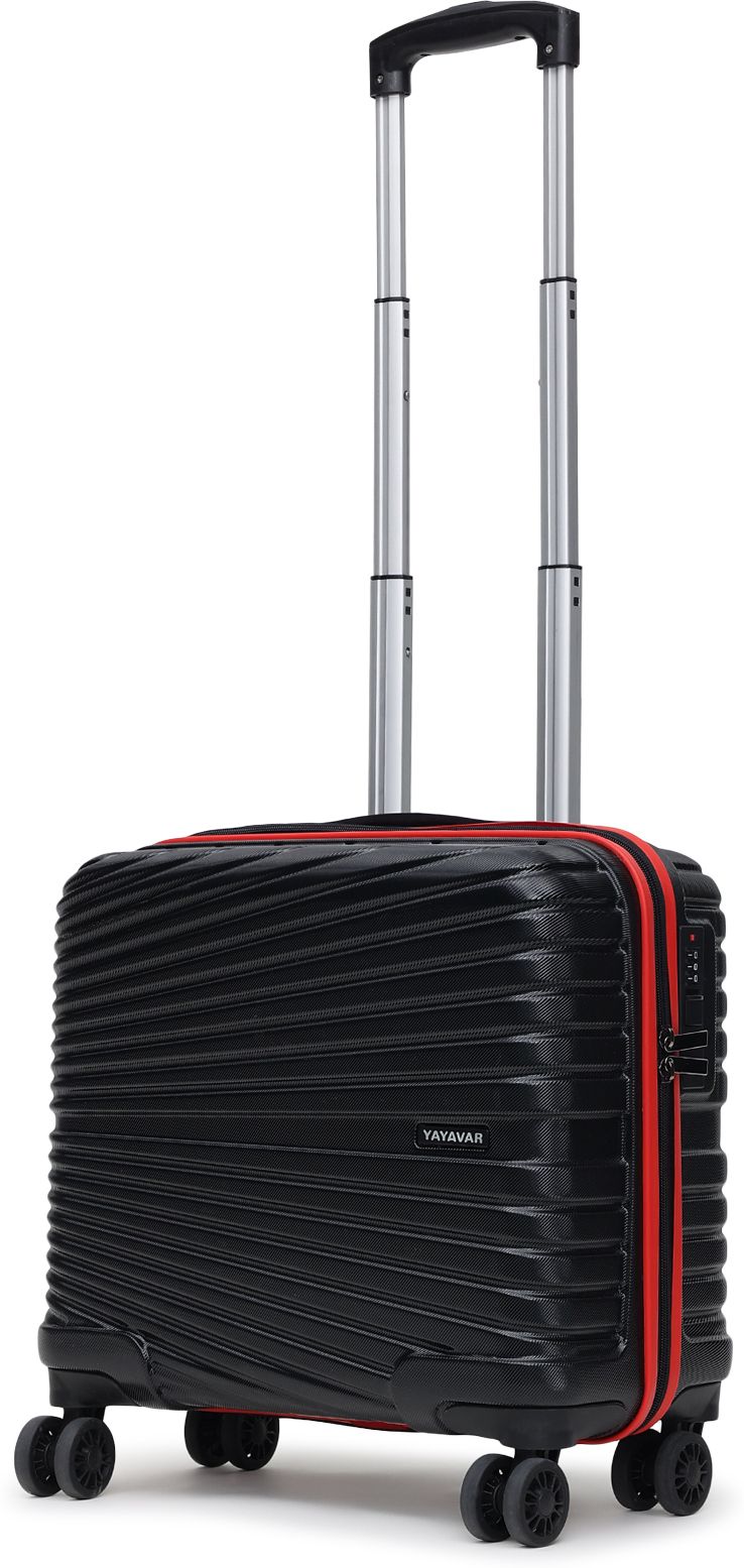 yayavar Small Cabin Suitcase (44 cm) 8 Wheels - Berlin Overnighter-Briefcase With LaptopCompartment(5YearsInternationalWarranty) - Black, Red-picture-21