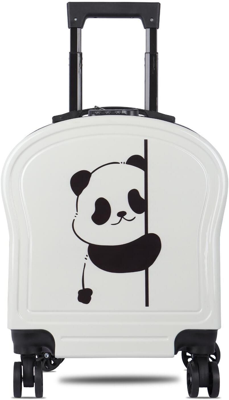Small Cabin Suitcase (39 cm) 8 Wheels - Kids Trolley Bag Premium Polycarbonate Material Kids Waterproof Trolley Bag - White, Black-image-5