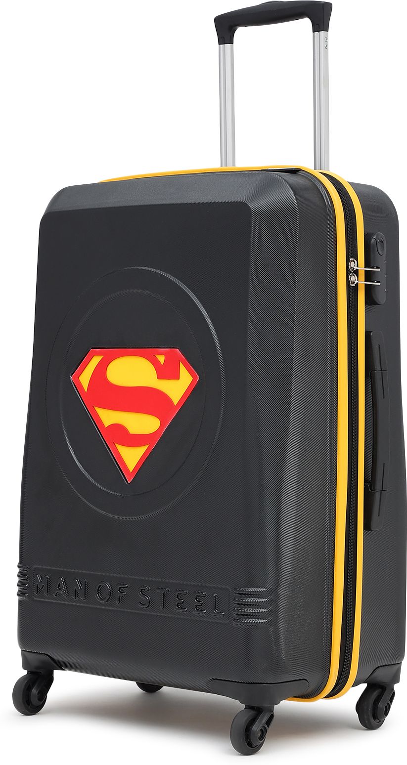 yayavar Medium Check-in Suitcase (67 cm) 4 Wheels - SUPERMAN OFFICIAL MERCHANDISE TROLLEY WITH PREMIUM MOULDED SUPERMAN LOGO - Yellow, Black, Red-picture-21