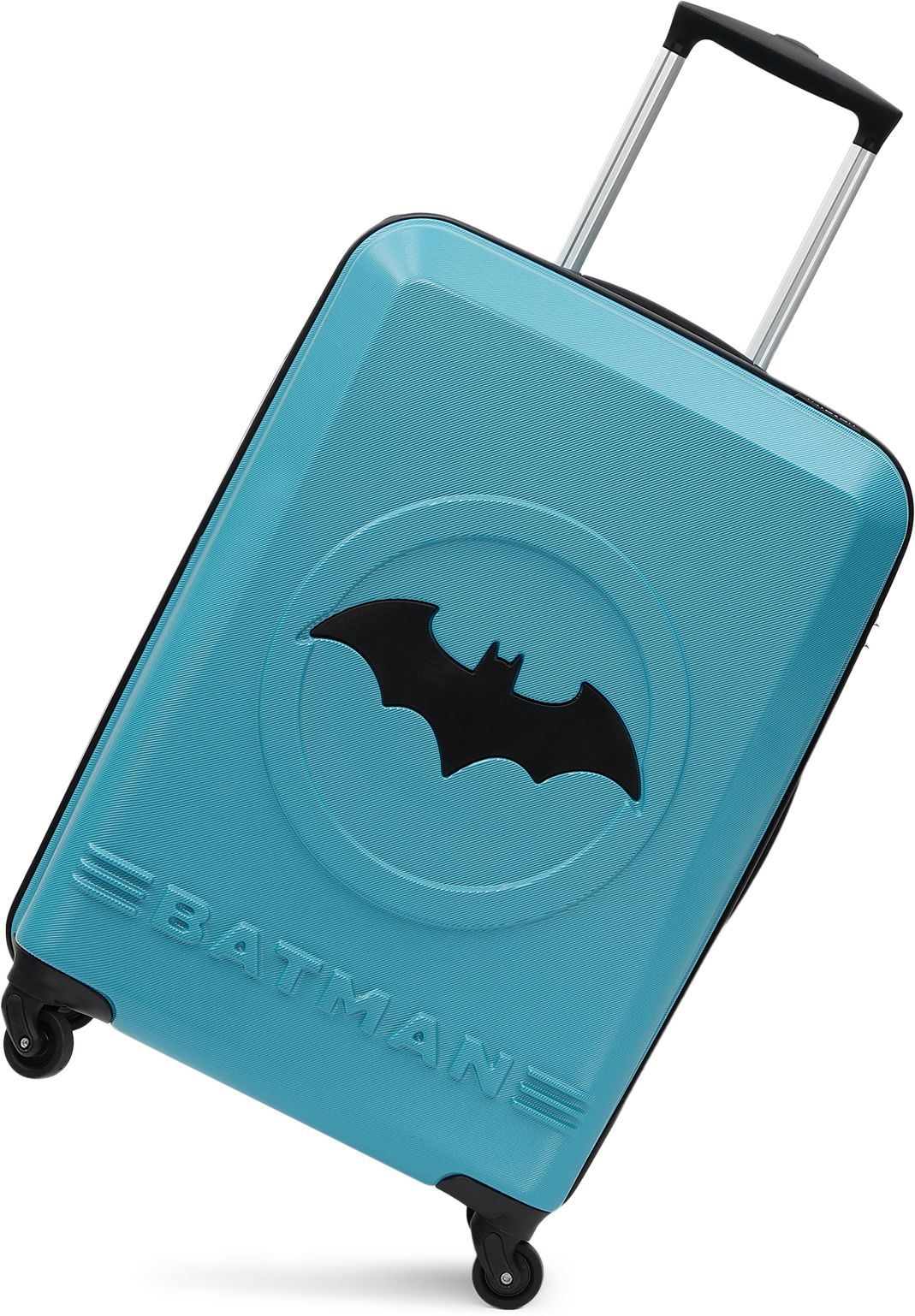 Medium Cabin Suitcase (67 cm) 4 Wheels - BATMAN OFFICIAL MERCHANDISE TROLLEY WITH PREMIUM MOULDED BAT LOGO - Teal