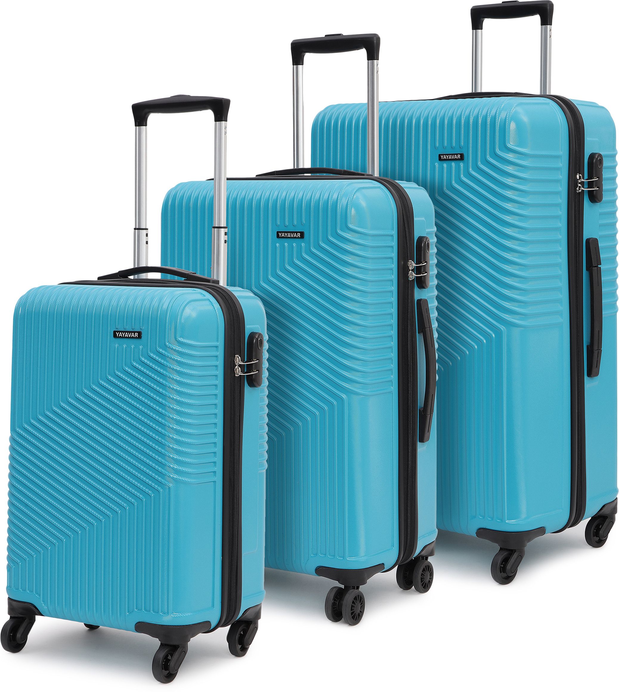 Hard Body Set of 3 Luggage 4 Wheels - Cairo - Teal