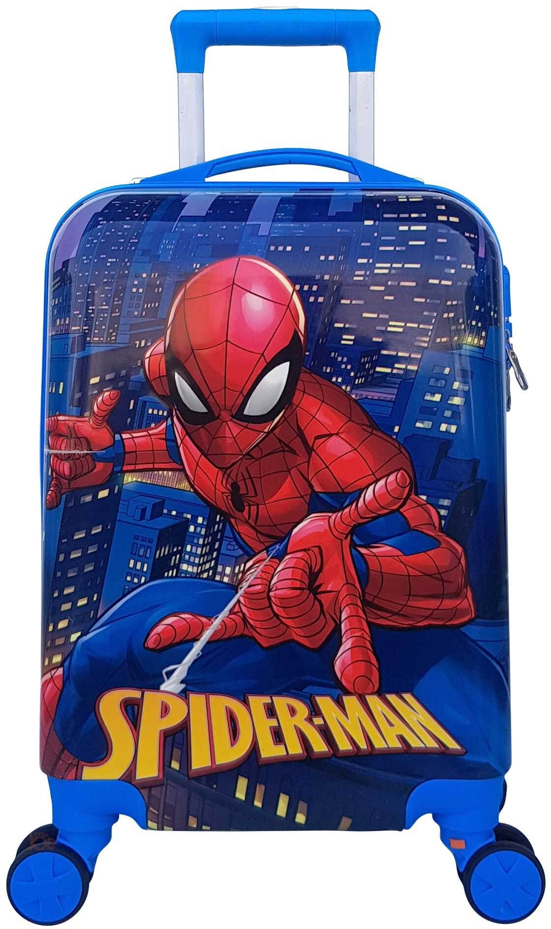 Small Cabin Suitcase (20 inch) 4 Wheels - Lightweight Kids Rolling Luggage With Hard Shell Carry On Travel Trolley Bag - Blue-image-12