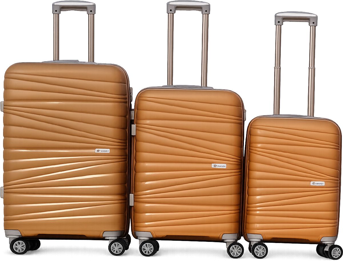 the spi Hard Body Set of 3 Luggage 8 Wheels - SS Luggage PP Hard Trolley Bag Set of 3 (20, 24 & 28 Inch) | 8 Wheel Spinner - Brown-picture-11