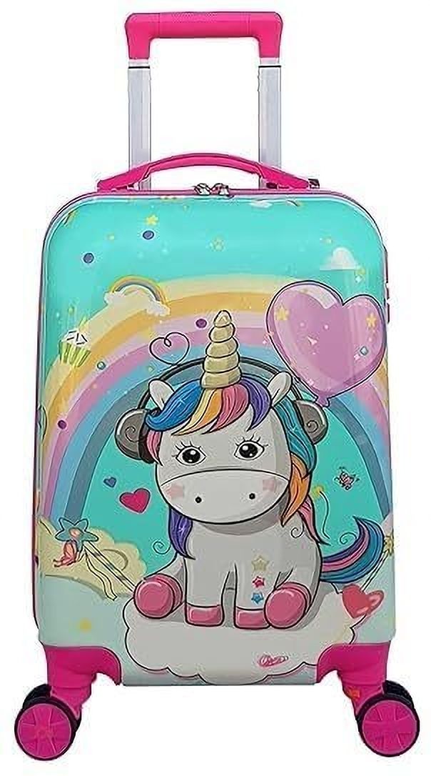 Small Cabin Suitcase (20 cm) 4 Wheels - baby unicorn Printed Pattern Suitcase/Kids Trolley Bag 8 Wheels-16 inch - Multicolor-image-10