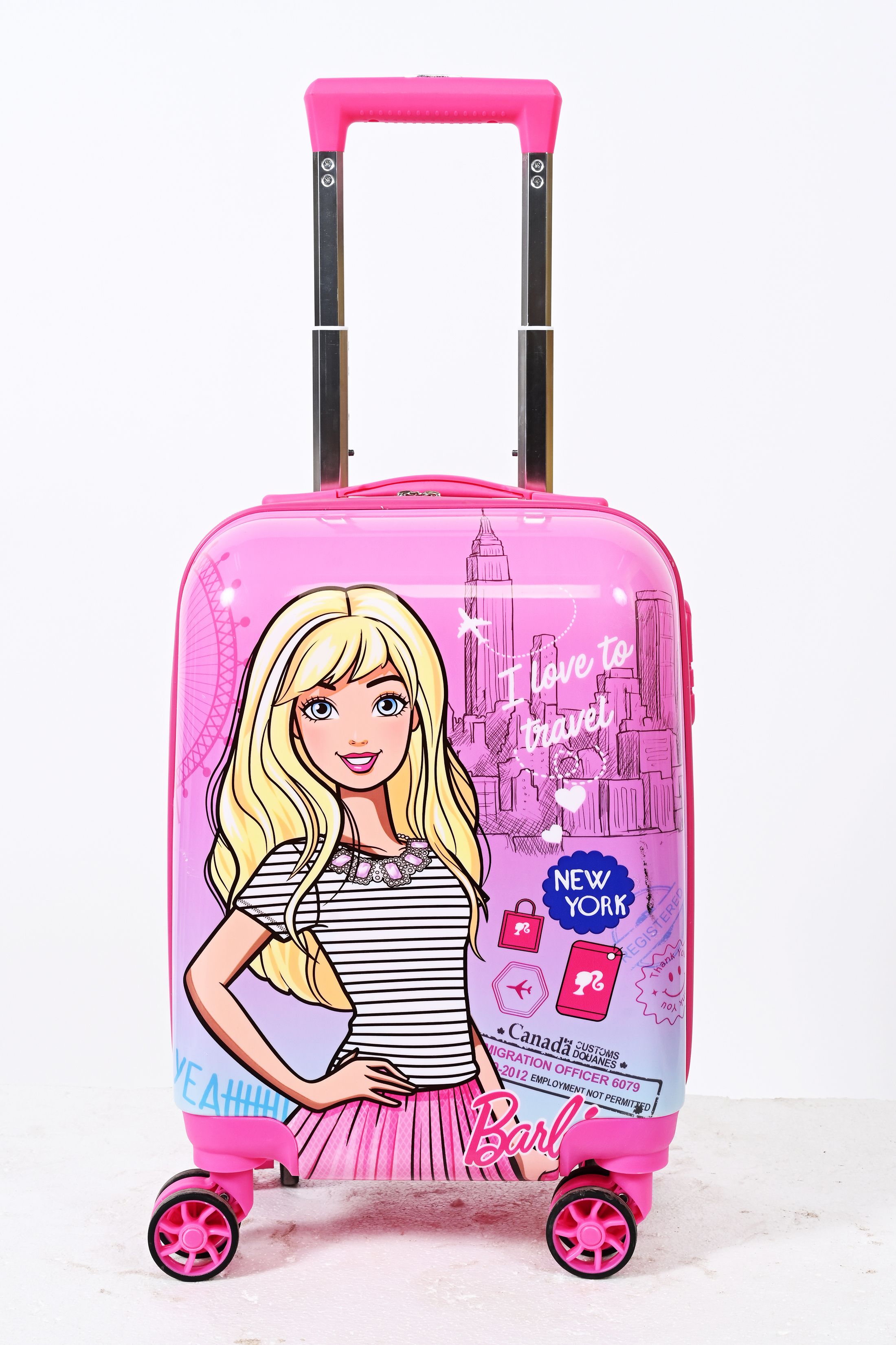 Small Cabin & Check-in Set (16 inch) 4 Wheels - Barbie Travel 16inches - Pink-image-13