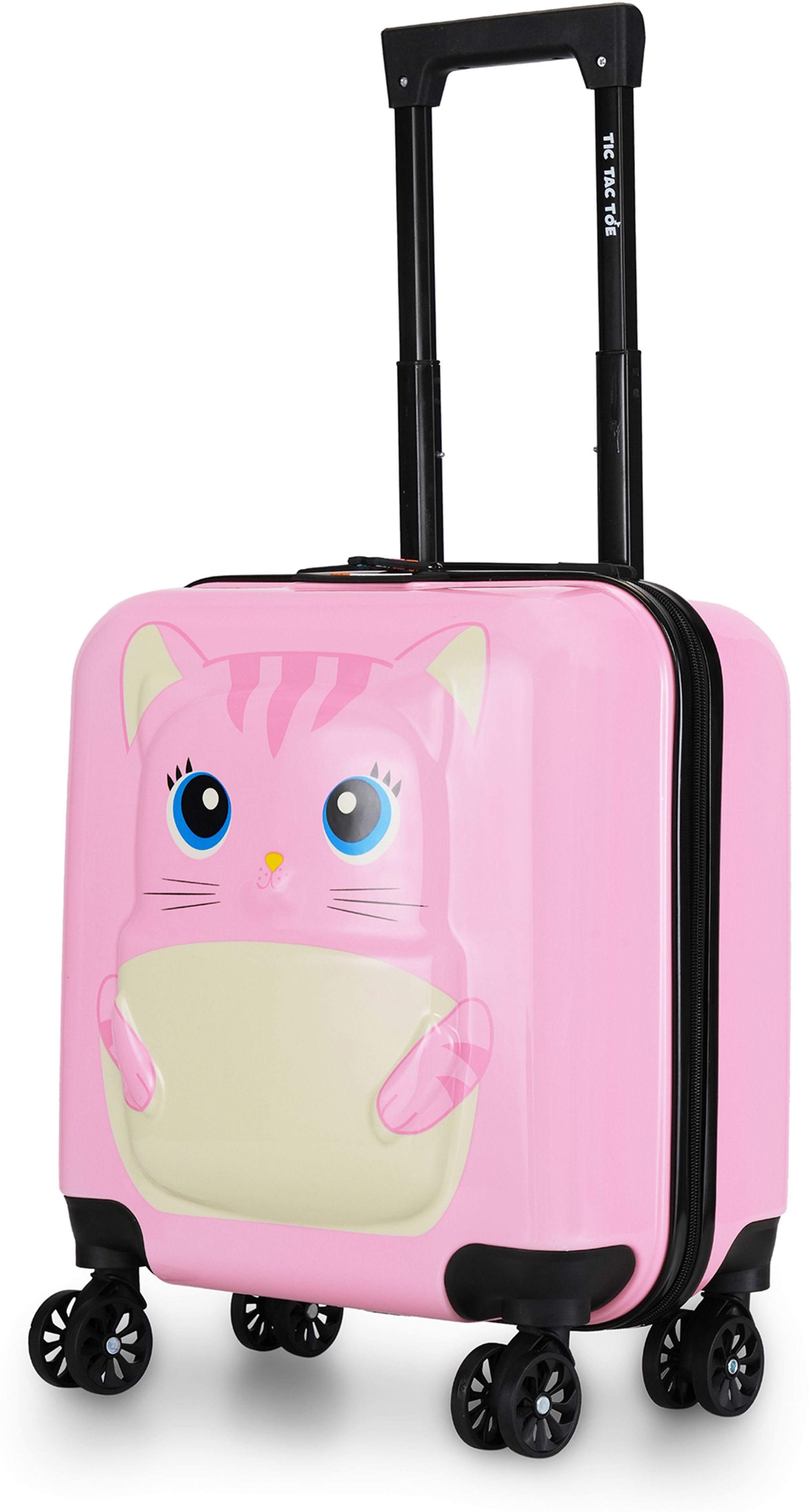 tic tac toe by nasher miles Small Cabin Suitcase (44 cm) 8 Wheels - Zoo Cat Hard-Sided Polycarbonate Cabin Luggage Pink 44cm Kids Trolley Bag - Pink-picture-14