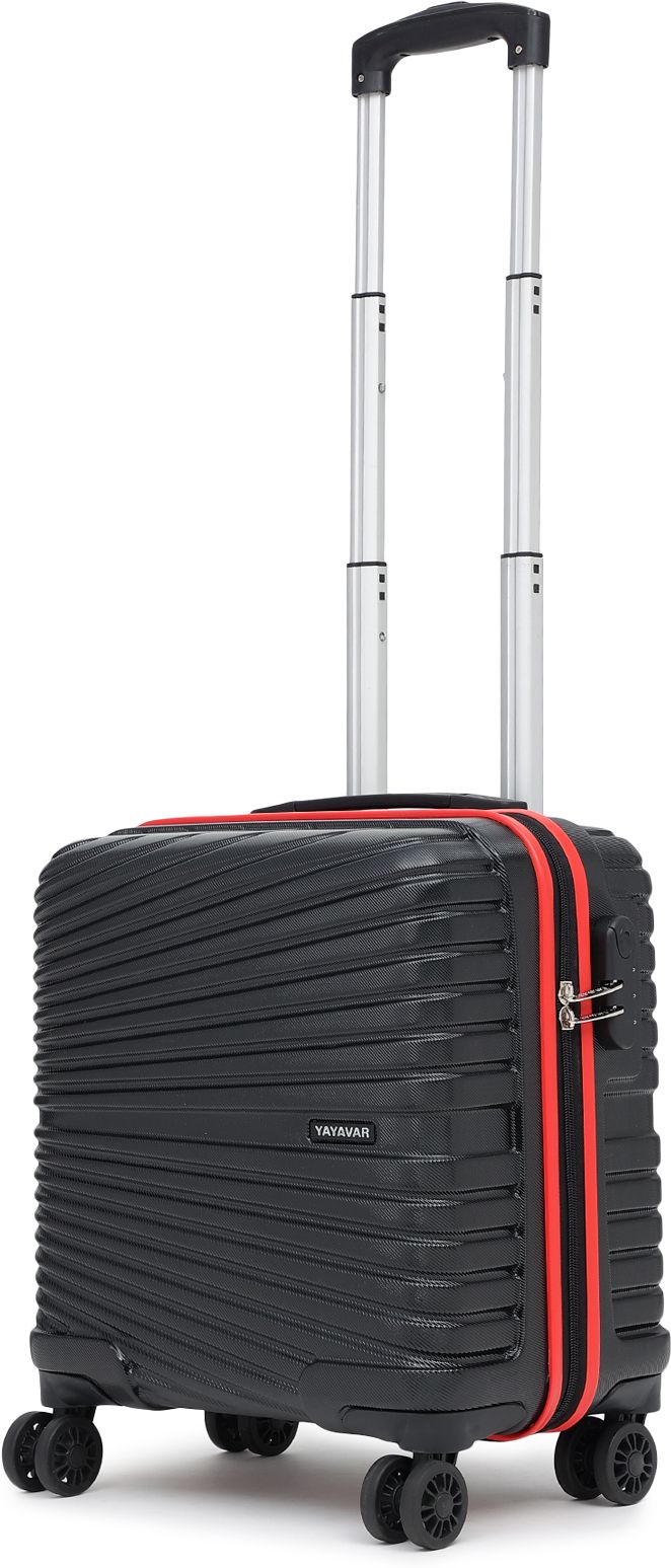 yayavar Cabin Suitcase (45.5 cm) 8 Wheels - Berlin Overnighter-Briefcase With LaptopCompartment(5YearsInternationalWarranty) - Black, Red-picture-34