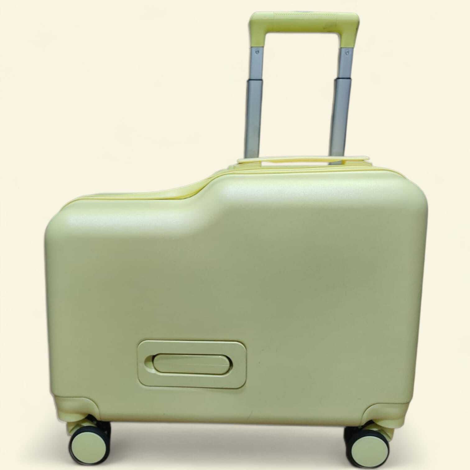 Small Cabin Suitcase (24 inch) 4 Wheels - Hard Shell Cabin Size Trolley Bag 4 Wheel Spinner Luggage with TSA Lock - Green-image-4