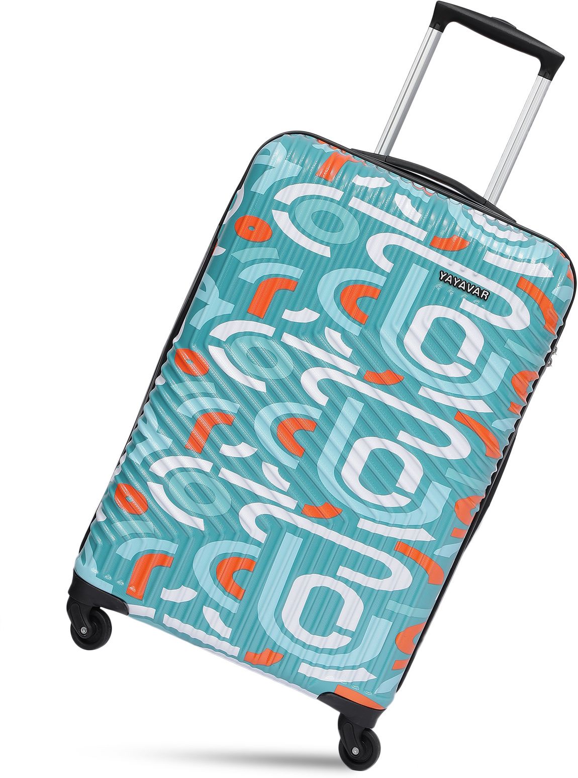 Medium Check-in Suitcase (67 cm) 4 Wheels - PARIS - Scratch Proof Printed Trolley Bag - Teal