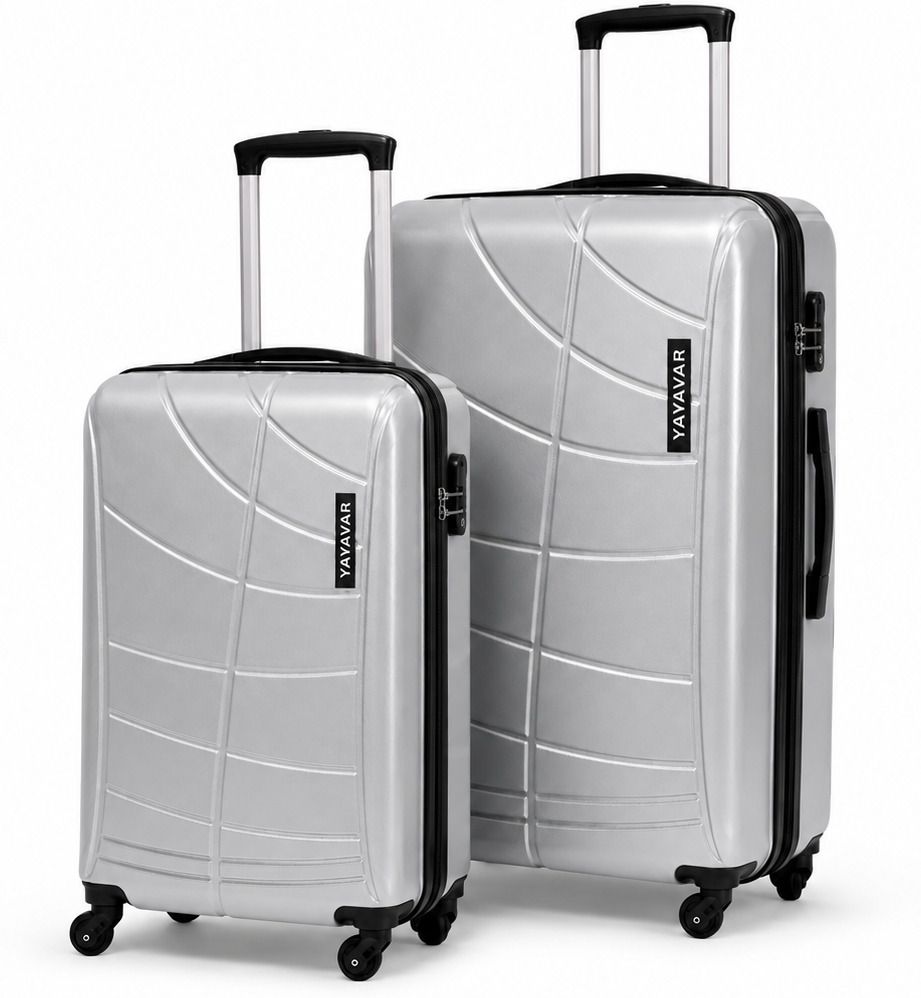 Hard Body Set of 2 Luggage 4 Wheels - Sydney Scratchproof 360Degree Rotating Latest Design Trolley Bag - Silver-image-25