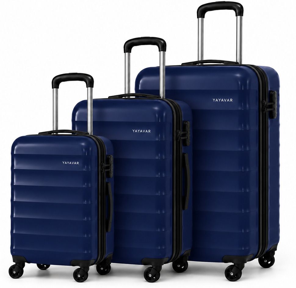Hard Body Set of 3 Luggage 4 Wheels - OSLO Scratchproof 360Degree Rotating Latest Design Trolley Bag - Blue-image-27
