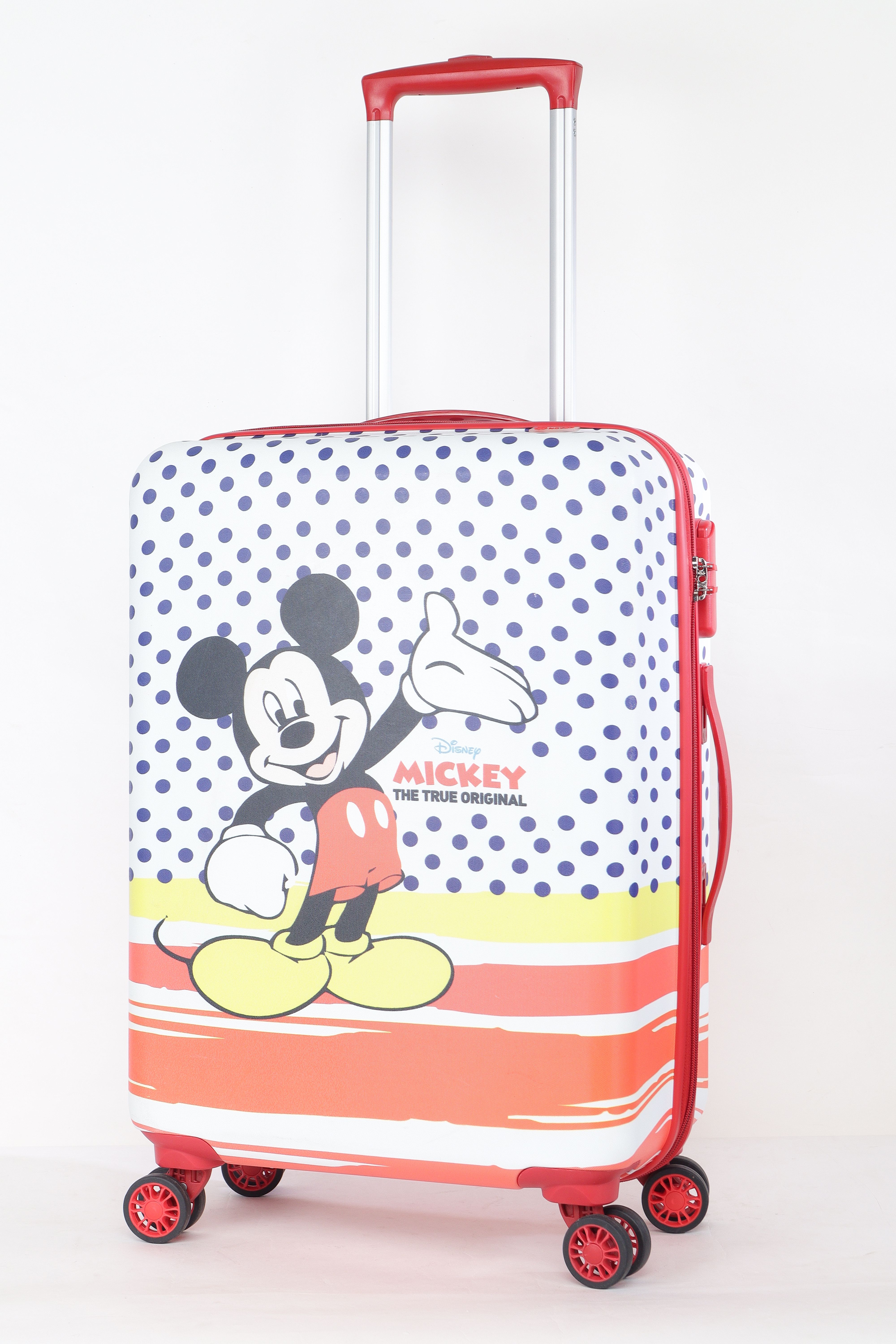 disney Small Cabin Suitcase (48 cm) 4 Wheels - Novex 18 Inch Original Mickey Mouse Unbreakable Polycarbonate Kids Trolley 18" - Red-picture-23