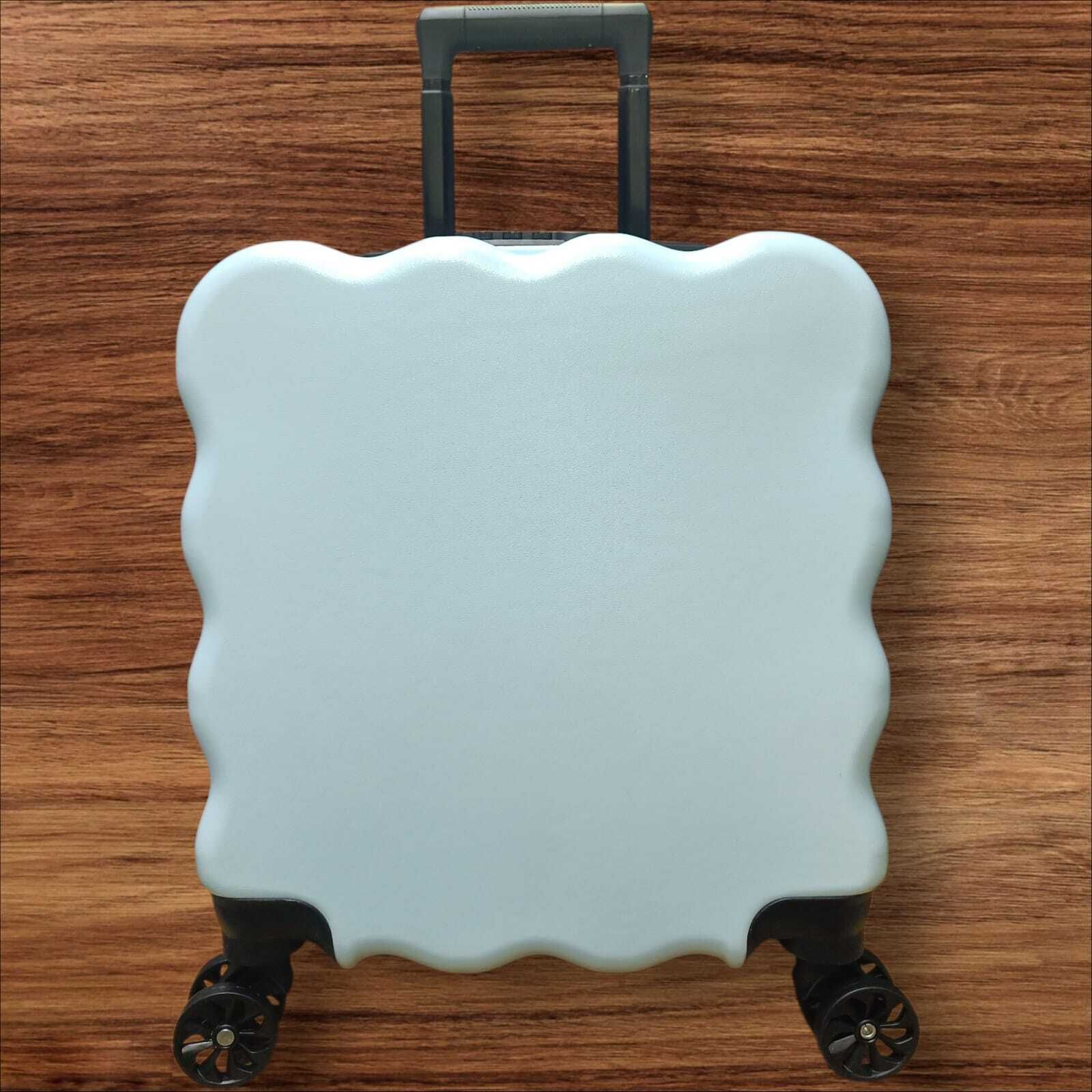 Small Cabin Suitcase (45 cm) 4 Wheels - Ear Design Small Lightweight 360° Spinner with Wheels for Trips&Travel - White-image-38