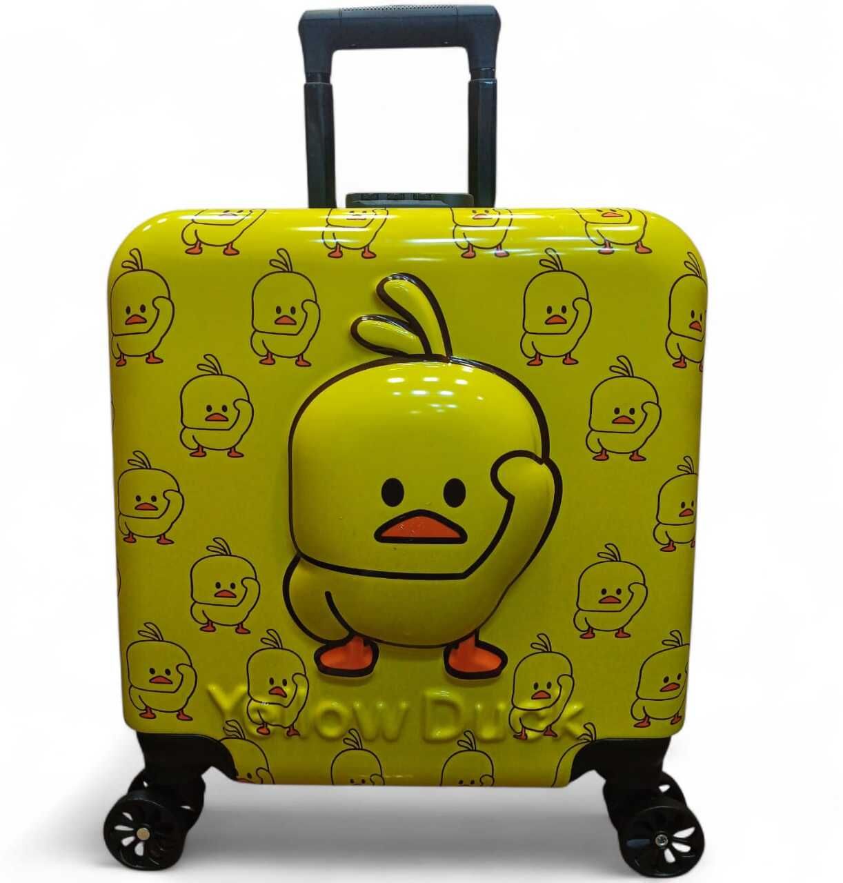Small Cabin Suitcase (42 inch) 4 Wheels - 16inch Printed Trolley bag 360 Degree Wheels & TSA Lock Suitcase for Kids Travel - Yellow-image-16