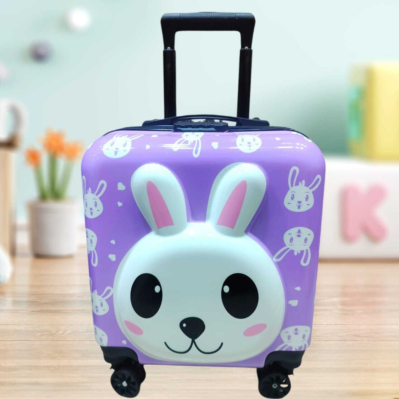 Small Cabin Suitcase (42 inch) 4 Wheels - 16inch Printed Trolley bag 360 Degree Wheels & TSA Lock Suitcase for Kids Travel - Purple-image-12