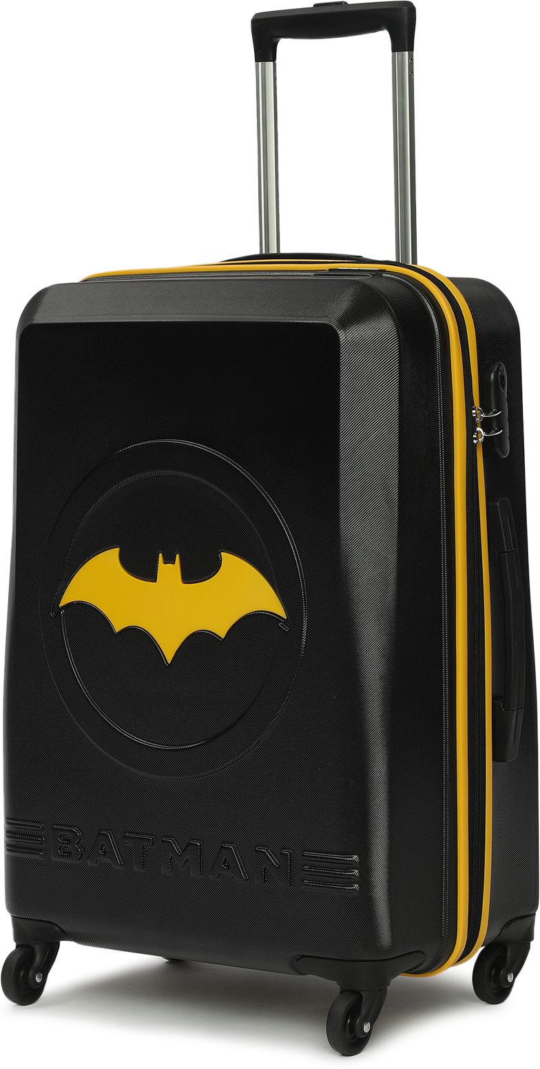 Medium Cabin Suitcase (67 cm) 4 Wheels - BATMAN OFFICIAL MERCHANDISE TROLLEY WITH PREMIUM MOULDED BAT LOGO - Yellow
