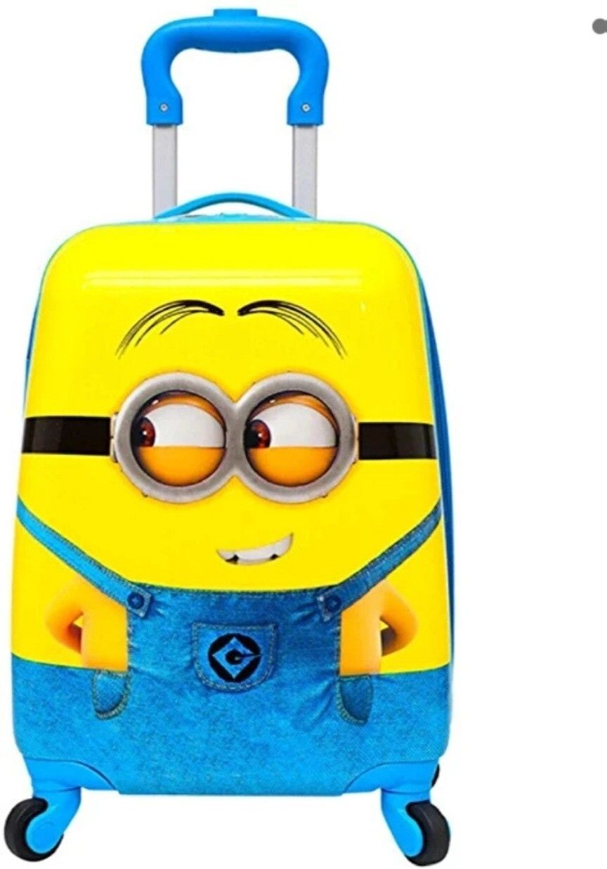 Small Cabin Suitcase (54 cm) 4 Wheels - Minion print 21 inches suitcase ( trolley bag) for girls/boys and kids - Pink-image-32