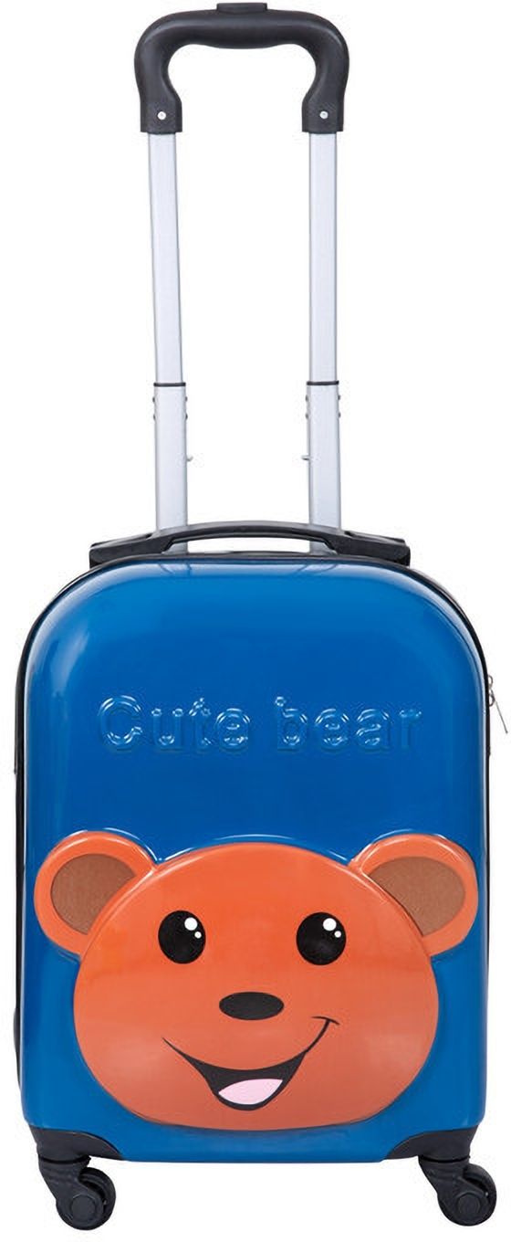 polo class Small Cabin Suitcase (29 inch) 4 Wheels - Zoo Bear Hard-Sided Polycarbonate Kids Trolley Bag -18 Inches - Blue, Brown-picture-25