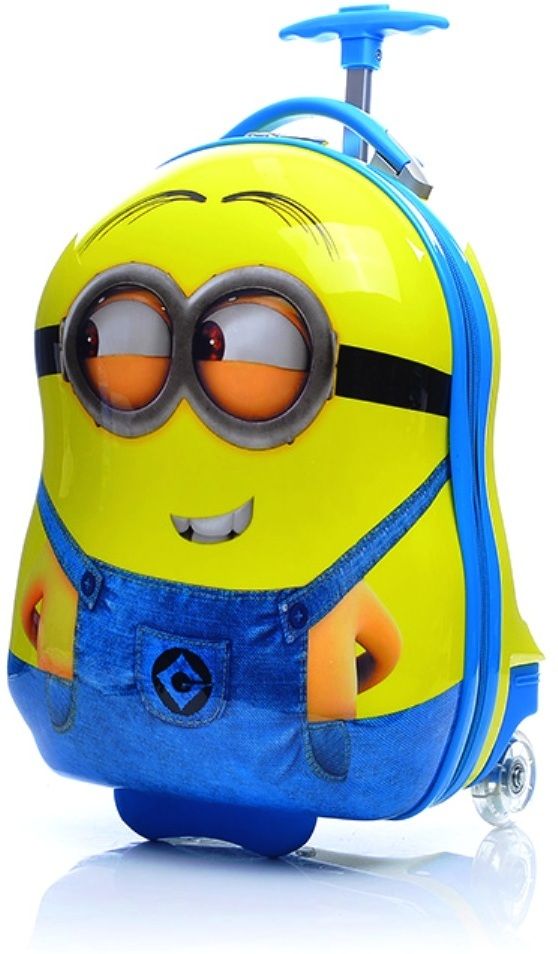 tourtier Small Cabin Suitcase (40 inch) 2 Wheels - 16 Inch Egg Shape Kids Cabin Luggage Hard Shell School Travel Trolley Bags - Yellow, Blue-picture-4