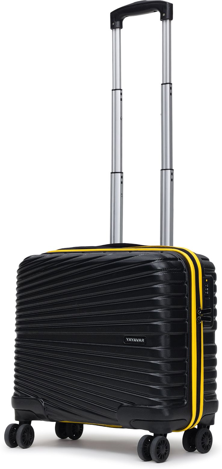 yayavar Small Cabin Suitcase (44 cm) 8 Wheels - Berlin Overnighter-Briefcase With LaptopCompartment(5YearsInternationalWarranty) - Black, Yellow-picture-22