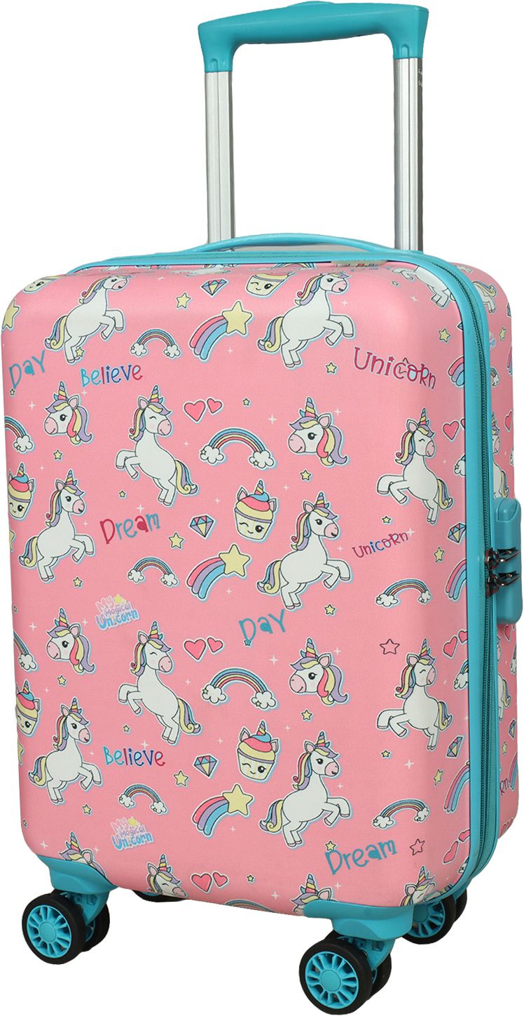 novex Small Cabin Suitcase (48 cm) 4 Wheels - Unicorn 18 Inch Kids Trolley Bag / Kids Trolley Suitcase / Kids Travel Bag - Pink-picture-30