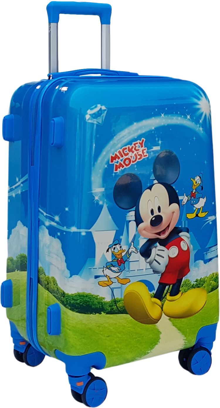 Small Cabin Suitcase (24 inch) 4 Wheels - Cartoon Print Kids Rolling Suitcase With Carry On Trolley Bag For Girl And Boy - Blue-image-43
